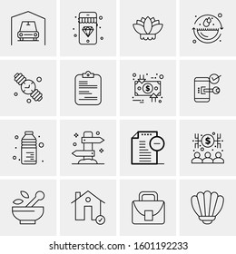 16 Universal Business Icons Vector. Creative Icon Illustration to use in web and Mobile Related project.