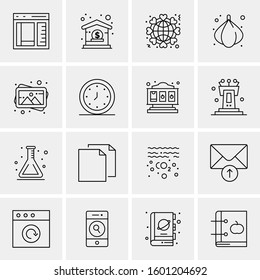 16 Universal Business Icons Vector. Creative Icon Illustration to use in web and Mobile Related project.