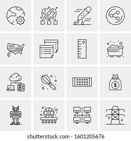 16 Universal Business Icons Vector. Creative Icon Illustration to use in web and Mobile Related project.