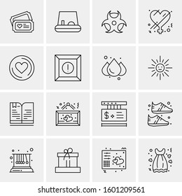 16 Universal Business Icons Vector. Creative Icon Illustration to use in web and Mobile Related project.