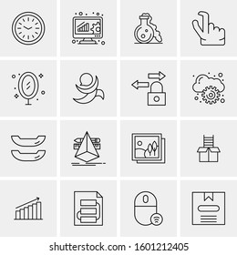 16 Universal Business Icons Vector. Creative Icon Illustration to use in web and Mobile Related project.