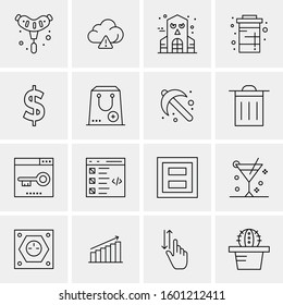 16 Universal Business Icons Vector. Creative Icon Illustration to use in web and Mobile Related project.