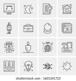 16 Universal Business Icons Vector. Creative Icon Illustration to use in web and Mobile Related project.