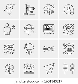 16 Universal Business Icons Vector. Creative Icon Illustration to use in web and Mobile Related project.