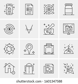 16 Universal Business Icons Vector. Creative Icon Illustration to use in web and Mobile Related project.