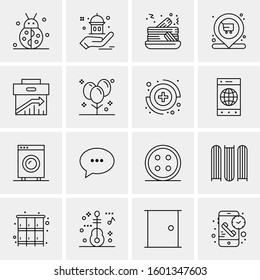 16 Universal Business Icons Vector. Creative Icon Illustration to use in web and Mobile Related project.