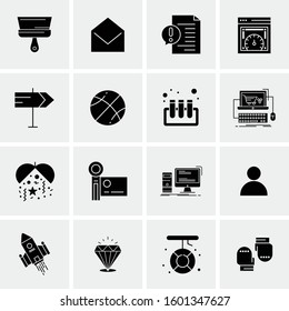 16 Universal Business Icons Vector. Creative Icon Illustration to use in web and Mobile Related project.