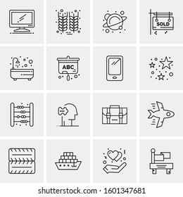 16 Universal Business Icons Vector. Creative Icon Illustration to use in web and Mobile Related project.