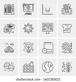 16 Universal Business Icons Vector. Creative Icon Illustration to use in web and Mobile Related project.
