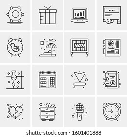 16 Universal Business Icons Vector. Creative Icon Illustration to use in web and Mobile Related project.