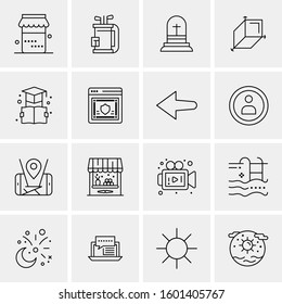16 Universal Business Icons Vector. Creative Icon Illustration to use in web and Mobile Related project.