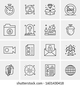 16 Universal Business Icons Vector. Creative Icon Illustration to use in web and Mobile Related project.