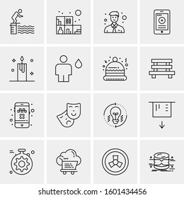 16 Universal Business Icons Vector. Creative Icon Illustration to use in web and Mobile Related project.