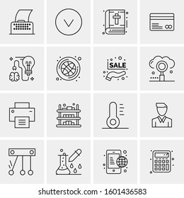 16 Universal Business Icons Vector. Creative Icon Illustration to use in web and Mobile Related project.