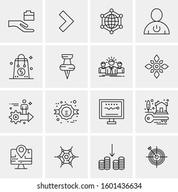 16 Universal Business Icons Vector. Creative Icon Illustration to use in web and Mobile Related project.