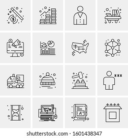 16 Universal Business Icons Vector. Creative Icon Illustration to use in web and Mobile Related project.