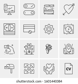 16 Universal Business Icons Vector. Creative Icon Illustration to use in web and Mobile Related project.