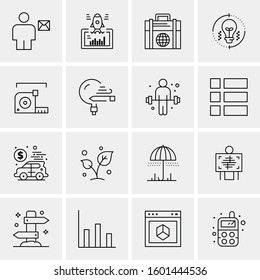 16 Universal Business Icons Vector. Creative Icon Illustration to use in web and Mobile Related project.