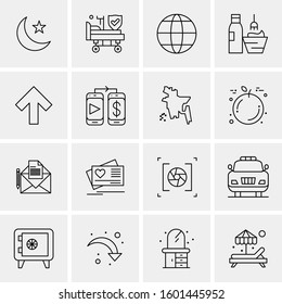16 Universal Business Icons Vector. Creative Icon Illustration to use in web and Mobile Related project.