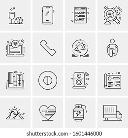 16 Universal Business Icons Vector. Creative Icon Illustration to use in web and Mobile Related project.