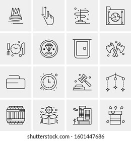 16 Universal Business Icons Vector. Creative Icon Illustration to use in web and Mobile Related project.