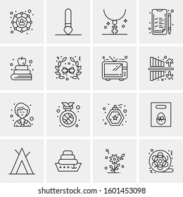 16 Universal Business Icons Vector. Creative Icon Illustration to use in web and Mobile Related project.