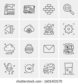 16 Universal Business Icons Vector. Creative Icon Illustration to use in web and Mobile Related project.