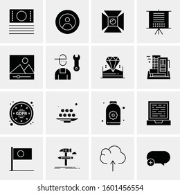 16 Universal Business Icons Vector. Creative Icon Illustration to use in web and Mobile Related project.