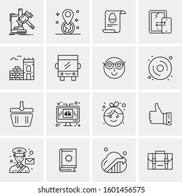 16 Universal Business Icons Vector. Creative Icon Illustration to use in web and Mobile Related project.