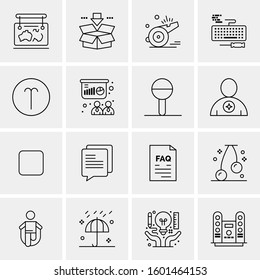 16 Universal Business Icons Vector. Creative Icon Illustration to use in web and Mobile Related project.