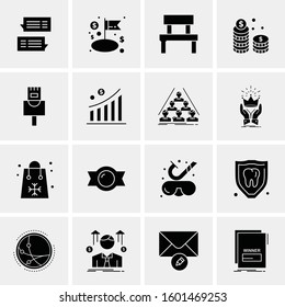 16 Universal Business Icons Vector. Creative Icon Illustration to use in web and Mobile Related project.