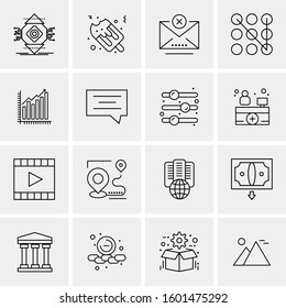 16 Universal Business Icons Vector. Creative Icon Illustration to use in web and Mobile Related project.