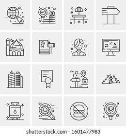 16 Universal Business Icons Vector. Creative Icon Illustration to use in web and Mobile Related project.