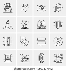 16 Universal Business Icons Vector. Creative Icon Illustration to use in web and Mobile Related project.