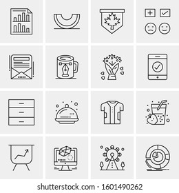 16 Universal Business Icons Vector. Creative Icon Illustration to use in web and Mobile Related project.