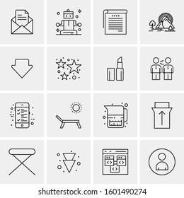 16 Universal Business Icons Vector. Creative Icon Illustration to use in web and Mobile Related project.