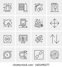 16 Universal Business Icons Vector. Creative Icon Illustration to use in web and Mobile Related project.