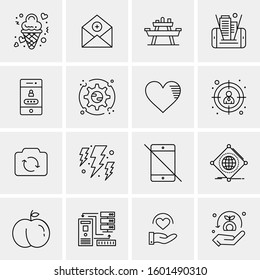 16 Universal Business Icons Vector. Creative Icon Illustration to use in web and Mobile Related project.