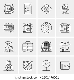 16 Universal Business Icons Vector. Creative Icon Illustration to use in web and Mobile Related project.