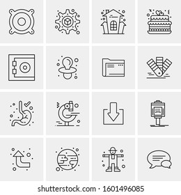16 Universal Business Icons Vector. Creative Icon Illustration to use in web and Mobile Related project.