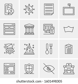 16 Universal Business Icons Vector. Creative Icon Illustration to use in web and Mobile Related project.