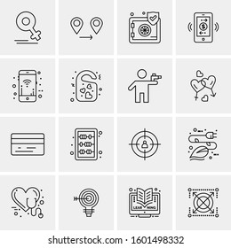 16 Universal Business Icons Vector. Creative Icon Illustration to use in web and Mobile Related project.