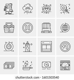 16 Universal Business Icons Vector. Creative Icon Illustration to use in web and Mobile Related project.