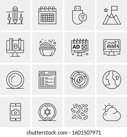16 Universal Business Icons Vector. Creative Icon Illustration to use in web and Mobile Related project.