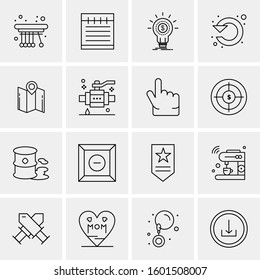 16 Universal Business Icons Vector. Creative Icon Illustration to use in web and Mobile Related project.