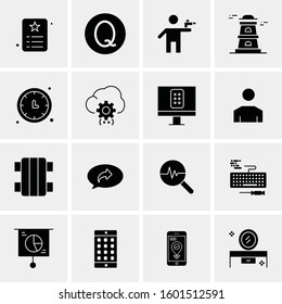 16 Universal Business Icons Vector. Creative Icon Illustration to use in web and Mobile Related project.