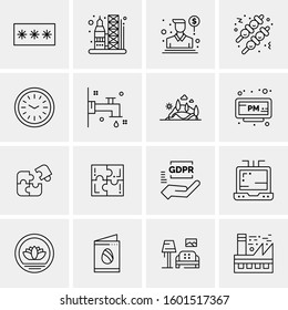 16 Universal Business Icons Vector. Creative Icon Illustration to use in web and Mobile Related project.