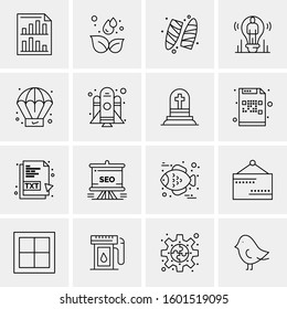 16 Universal Business Icons Vector. Creative Icon Illustration to use in web and Mobile Related project.