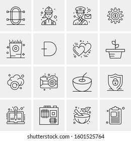 16 Universal Business Icons Vector. Creative Icon Illustration to use in web and Mobile Related project.