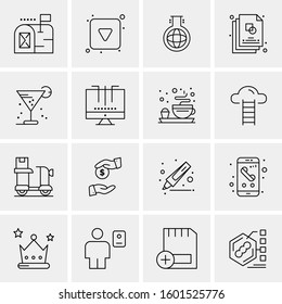 16 Universal Business Icons Vector. Creative Icon Illustration to use in web and Mobile Related project.